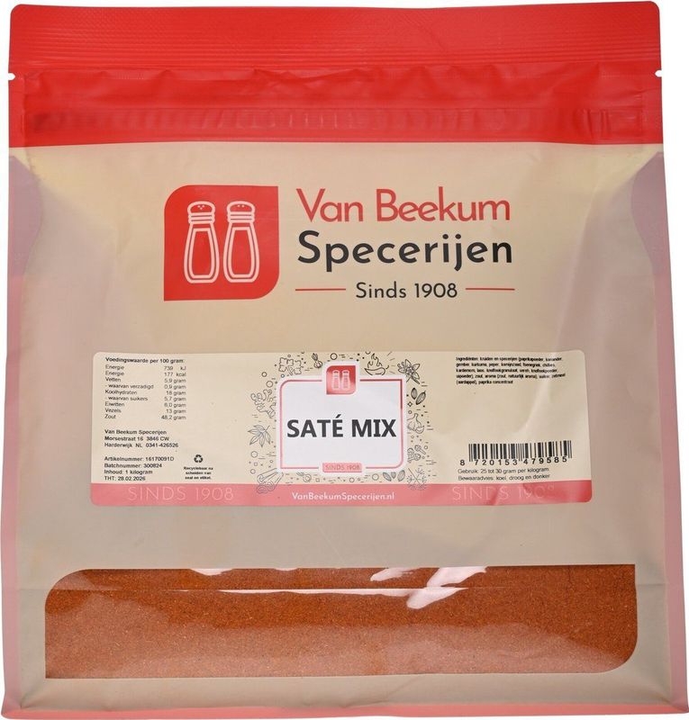 Van Beekum - Saté Mix - 1 Kilo - Hersluitbare Stazak