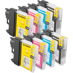 Geschikt voor Brother LC980 / LC-980 XL inktcartridges - Multipack 8 Inktpatronen - Geschikt voor Brother DCP/MFC - 145C - 165C - 195C - 365CN - 375CW - 250C - 255CW - 290C - 295CN - J615W