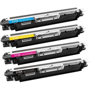 Geschikt voor HP 126 / HP 126A Toner cartridges - Multipack 4 Toners - Geschikt voor HP Color LaserJet Pro CP1025 - CP1025NW - Pro 100 M175A - Pro 100 175NW - TopShot M275
