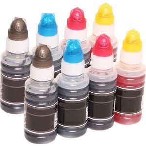 Geschikt voor Epson 664 / T664 Flesjes (8) - Inkt geschikt voor EcoTank ET-2500 - ET-2550 - ET-2600 - ET-2650 - ET-3600 - ET-4500 - ET-4550 - L355 - L555