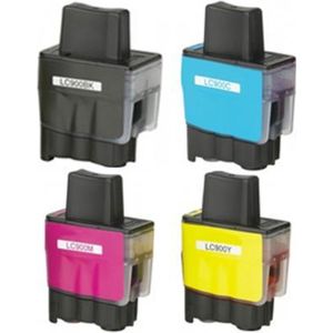 Geschikt voor Brother LC900 / LC-900 inktcartridges - Multipack 4 Inktpatronen - Geschikt voor Brother DCP-120C - DCP-115C - DCP-117C - DCP-310 - DCP-340CW - MFC-3340 - MFC-410 - MFC-420 - MFC-425 - MFC-5440 - MFC-5840 - MFC-610 - MFC-620 - MFC-640