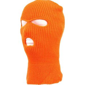 Facemask - Sportmuts - Driegats Muts - Skimuts -  Bivak - Balaclava - Oranje - One Size