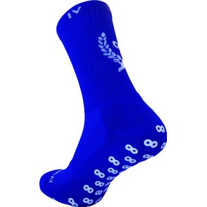 IV-Gripsocks® Blauw - Anti-slip sokken - Gripsokken voetbal blauw - sportsokken - one size (Maat 39-46) - 8 kleuren - compressie - prestatieverhogend - tennis - hardlopen - handbal - sporten - fitness - tennissokken - voetbal - running - padel