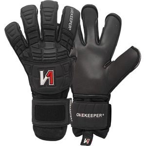 ONEKEEPER - Solid - Keepershandschoenen - Zwart - Enkele Band - Antislip - Fusion Vinger - Rubber Punchzone