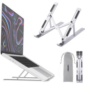 Voomy Office Laptop Standaard - Verstelbaar - Ergonomische Stand - Zilver