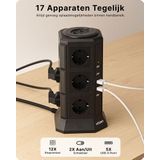 Voomy XL Stekkerdoos met Schakelaar - 5 USB Laders - 12 Stopcontacten