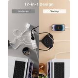 Voomy XL Stekkerdoos met Schakelaar - 5 USB Laders - 12 Stopcontacten