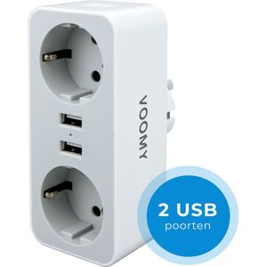 Voomy Verdeelstekker 2 USB-A & 2 EU