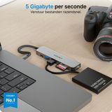 Voomy - 6-in-1 USB-C Hub - Zwart - Aluminium - Compact Ontwerp