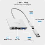 Voomy - 3 in 1 - Kaartlezer - Wit - Geschikt voor SD / Micro SD / TF