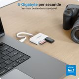 Voomy - 3 in 1 - Kaartlezer - Wit - Geschikt voor SD / Micro SD / TF