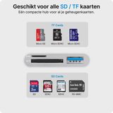Voomy - 3 in 1 - Kaartlezer - Wit - Geschikt voor SD / Micro SD / TF