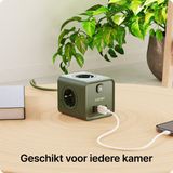 Voomy - Power Cube S7 - Stekkerdoos - Groen - 4 Stopcontacten - 2 USB-C - 2 Meter