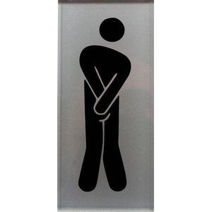 WC toilet deur bordje heren man - Glas Acrylaat - 6 x 13 cm - Promessa-Design.