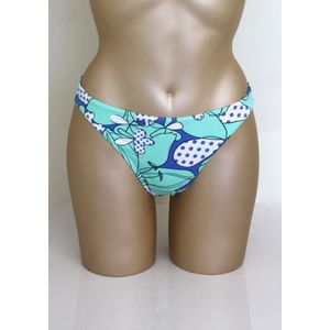Freya - bikini broekje - blauw met fantasie print - maat S / 36