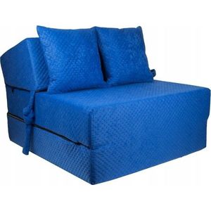 Luxe logeermatras - blauw - camping matras - reismatras - opvouwbaar matras - 200 x 70 x 15 - met kussens