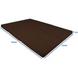 Opvouwbaar 2 persoons matras  Wasbare hoes  195cm x 120cm x 7cm  Bruin