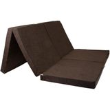 Opvouwbaar 2 persoons matras  Wasbare hoes  195cm x 120cm x 7cm  Bruin