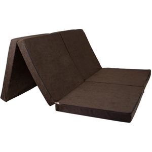 Opvouwbaar 2 persoons matras  Wasbare hoes  195cm x 120cm x 7cm  Bruin