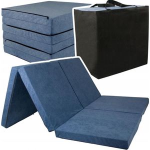 Opvouwbaar 2 persoons matras - Wasbare hoes - 195cm x 120cm x 7cm - Navy