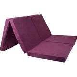 Opvouwbaar 2 persoons matras  Wasbare hoes  195cm x 120cm x 7cm  Violet