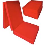 Logeermatras - rood - camping matras - reismatras - opvouwbaar matras - 195 x 70 x 8