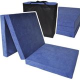 Logeermatras - Navy Blauw - Camping Matras - Reismatras - Opvouwbaar Matras - 195 X 70 X 8