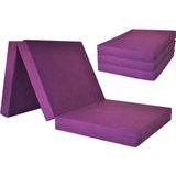 Logeermatras - violet - camping matras - reismatras - opvouwbaar matras - 195 x 60 x 10