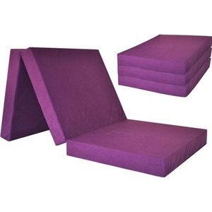 Logeermatras - violet - camping matras - reismatras - opvouwbaar matras - 195 x 60 x 10
