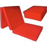 Logeermatras - rood - camping matras - reismatras - opvouwbaar matras - 195 x 80 x 10