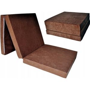 Gästematratze extra dick – hellbraun – Campingmatratze – Reisematratze – Faltmatratze – 195 x 80 x 15