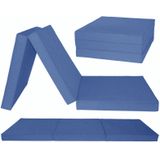 Logeermatras extra dik - navy blauw - camping matras - reismatras - opvouwbaar matras - 195 x 80 x 15