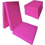 Logeermatras extra dik - roze - camping matras - reismatras - opvouwbaar matras - 195 x 70 x 15