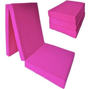 Logeermatras extra dik - roze - camping matras - reismatras - opvouwbaar matras - 195 x 70 x 15