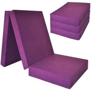 Logeermatras extra dik - violet - camping matras - reismatras - opvouwbaar matras - 195 x 70 x 15