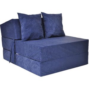 Luxe Logeermatras - Navy Blauw - Camping Matras - Reismatras - Opvouwbaar Matras - 200 X 70 X 15