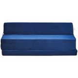 Opvouwbaar matras met hoofdkussen  Wasbare hoes  200cm x 120cm x 10cm  Donkerblauw