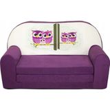 Kinder slaapbank - sofa - violet - logeermatras - 85 x 60 - uil