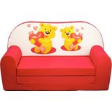 Viking Choice Kinder slaapbank - sofa - rood - logeermatras - 85 x 60 - beertjes