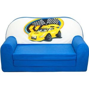 Kinder slaapbank - sofa - blauw - logeermatras - 85 x 60 - cars
