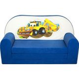 Kinder slaapbank - sofa - donker blauw - logeermatras - 85 x 60 - graafmachine