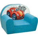 Luxe kinderstoel - kinderfauteuil - sofa - 60 x 45 - blauw - cars