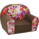 Luxe kinderstoel - kinderfauteuil - sofa - 60 x 45 - bruin - bloemen
