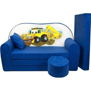 Graafmachine Luxe Kinder Slaapbank Set - 170 x 100 x 8 - Donker Blauw - Complete Meubelset voor Kinderen