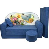 Madagaskar - Luxe Kinder Slaapbank Set - Navy Blauw - 170 x 100 x 8 - Complete Meubelset