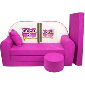 Viking Choice Luxe Kinder Slaapbank Set - Complete meubelset voor kinderen - 170 x 100 x 8 - Roze uiltjes patroon - Hoogwaardige kwaliteit