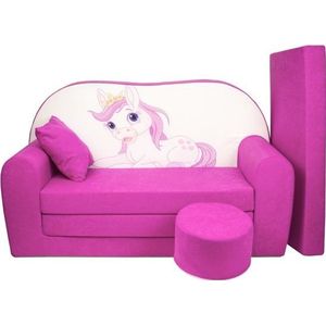 Luxe kinder slaapbank set - roze dierenprint - 170 x 100 x 8