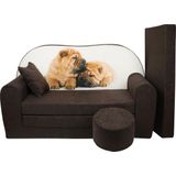 Puppies Luxe Kinder Slaapbank Set - 170 x 100 x 8 - Bruin - Complete Meubelset met Matras - Hoogwaardige Kwaliteit