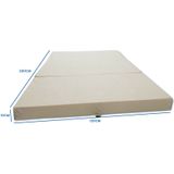 Logeermatras - Camping Matras - Reismatras - Opvouwbaar Matras - 120 X 200 X 10 - Creme