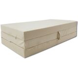 Logeermatras - Camping Matras - Reismatras - Opvouwbaar Matras - 120 X 200 X 10 - Creme